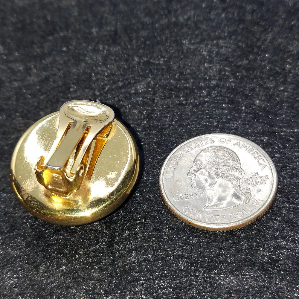 Vintage Salvatore Ferragamo Gold Plated Faux Pearl Earrings Clip On